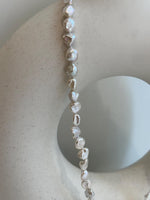 freshwater white iridescent Keshi stone pearls s925 silver necklace strands for her office wear