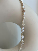 affordable freshwater white iridescent Keshi stone pearls s925 silver necklace strands for her