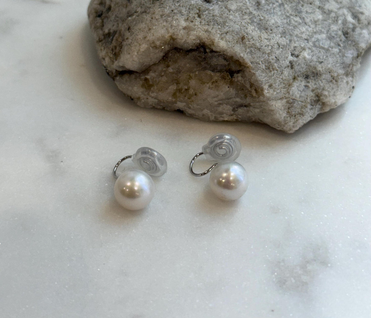 affordable white Edison Pearl s925 silver earrings clips no piercings for her