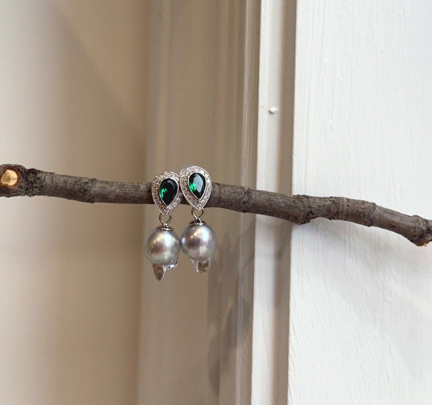 affordable Akoya silver blue baroque pearls s925 silver earrings chandeliers for her