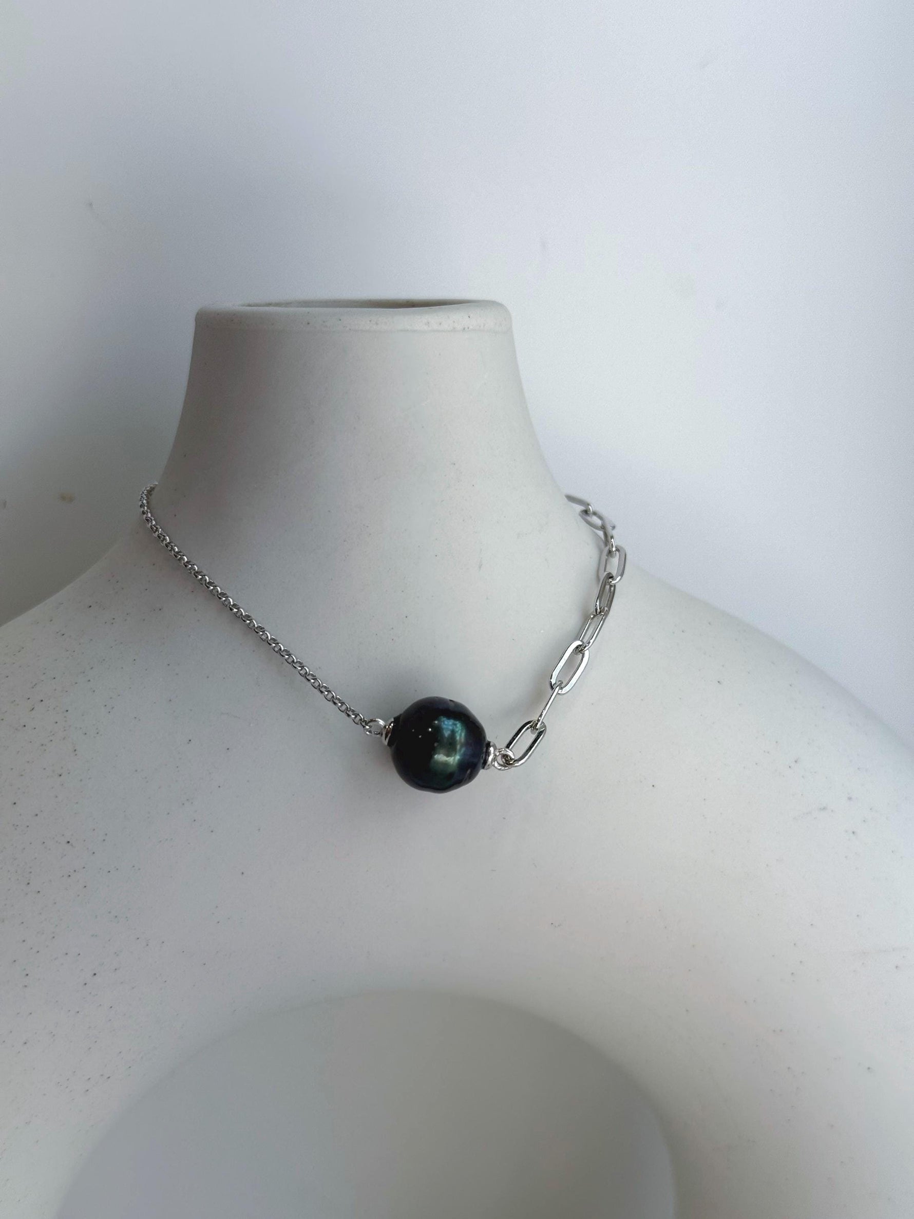 affordable extreme luster Tahitian green ocean Pearl s925 silver AB bracelet for her