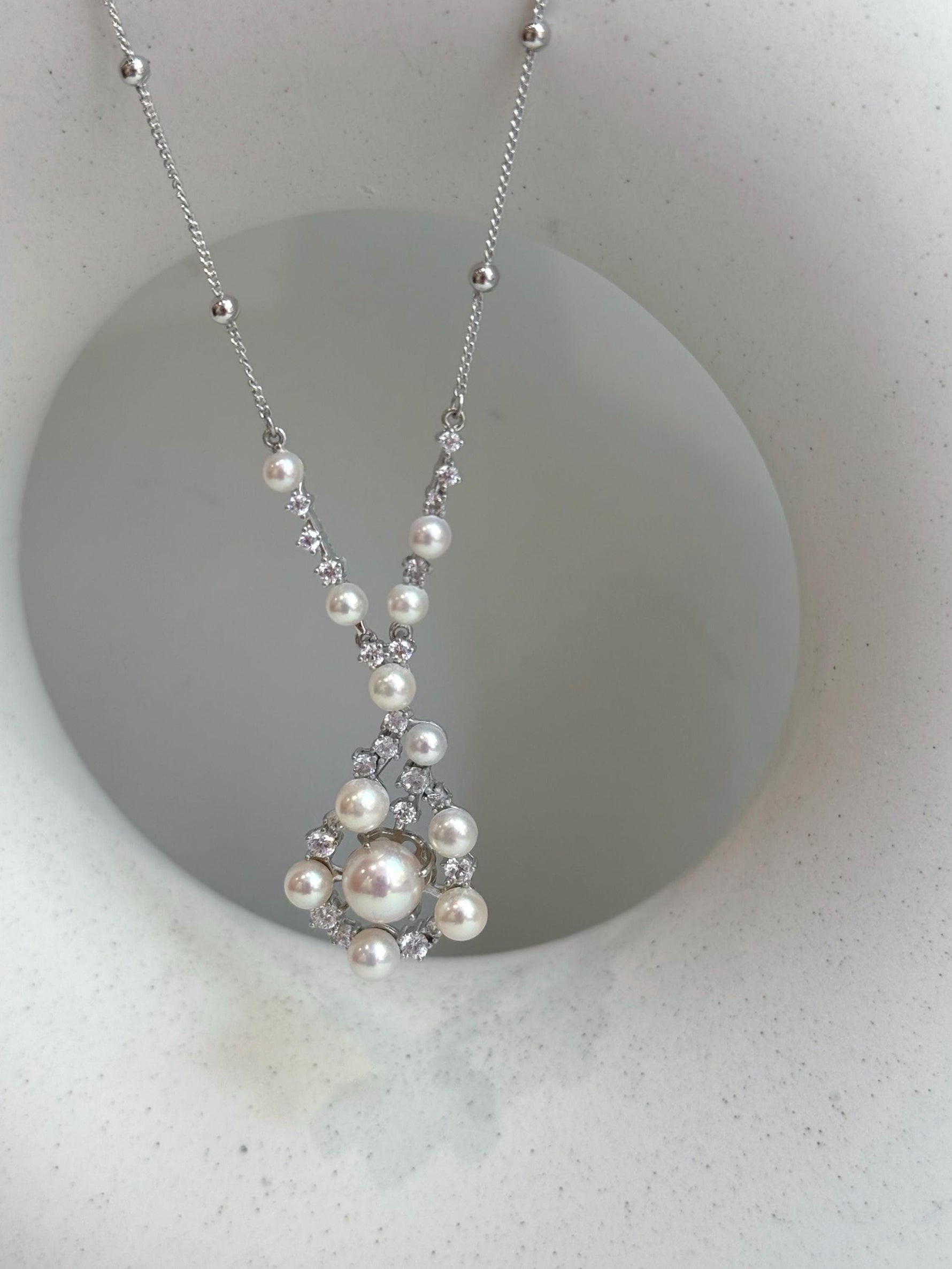 afford 12pcs Akoya ocean pearls s925 silver vintage pendant for her daily wear