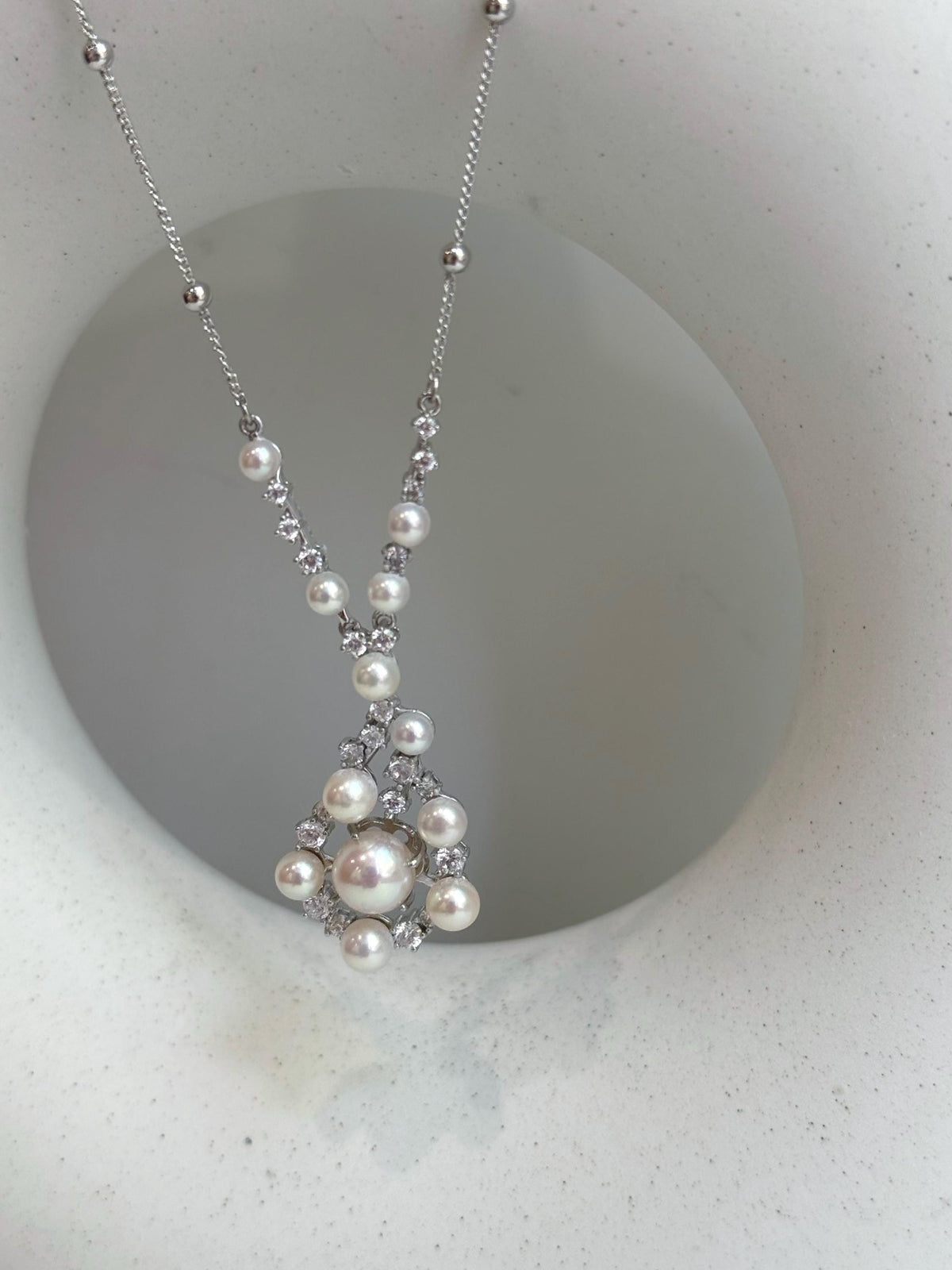 afford 12pcs Akoya ocean pearls s925 silver vintage pendant for her anniversary