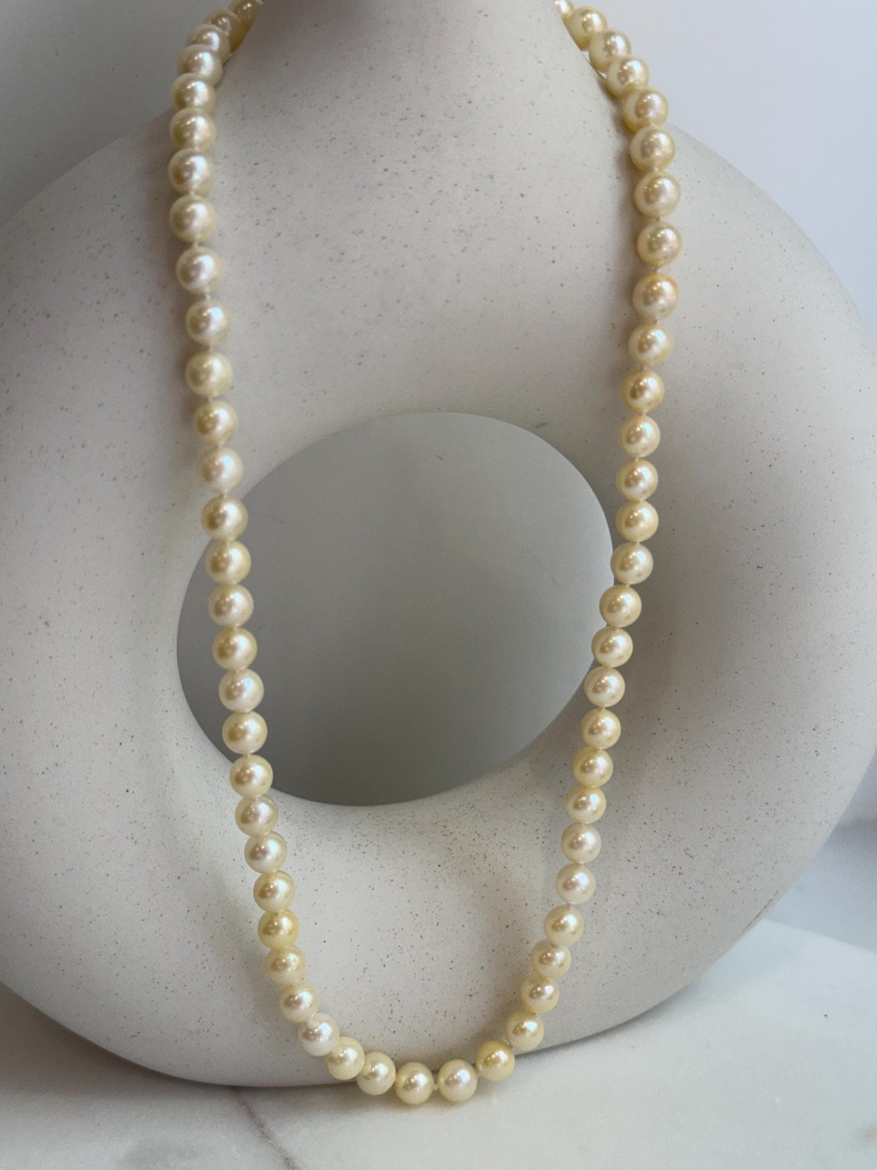 cheap Akoya ocean golden pearls s925 silver necklace strand for her