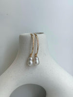 affordable Strong Luster Peanut Keshi pearls S925 silver earrings hooks drop daily office