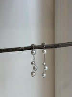 cheap Akoya blue silver ocean pearls s925 silver earrings clips chandeliers for her