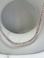 affordable extremely strong luster Freshwater blush pink rose near round small Pearl strand Necklace unique anniversary gift for her birthday