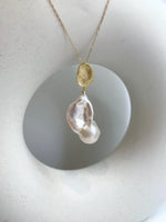 affordable InSale Extreme luster white iridescent smooth Baroque Pearl s925 silver vintage pendant silver chain Necklace gift for her.