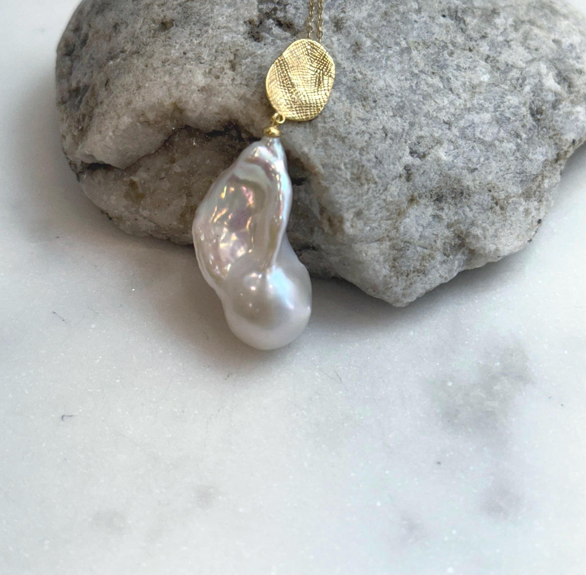 16.3x31mm InSale Extreme luster white iridescent smooth Baroque Pearl s925 silver vintage pendant silver chain Necklace gift for her