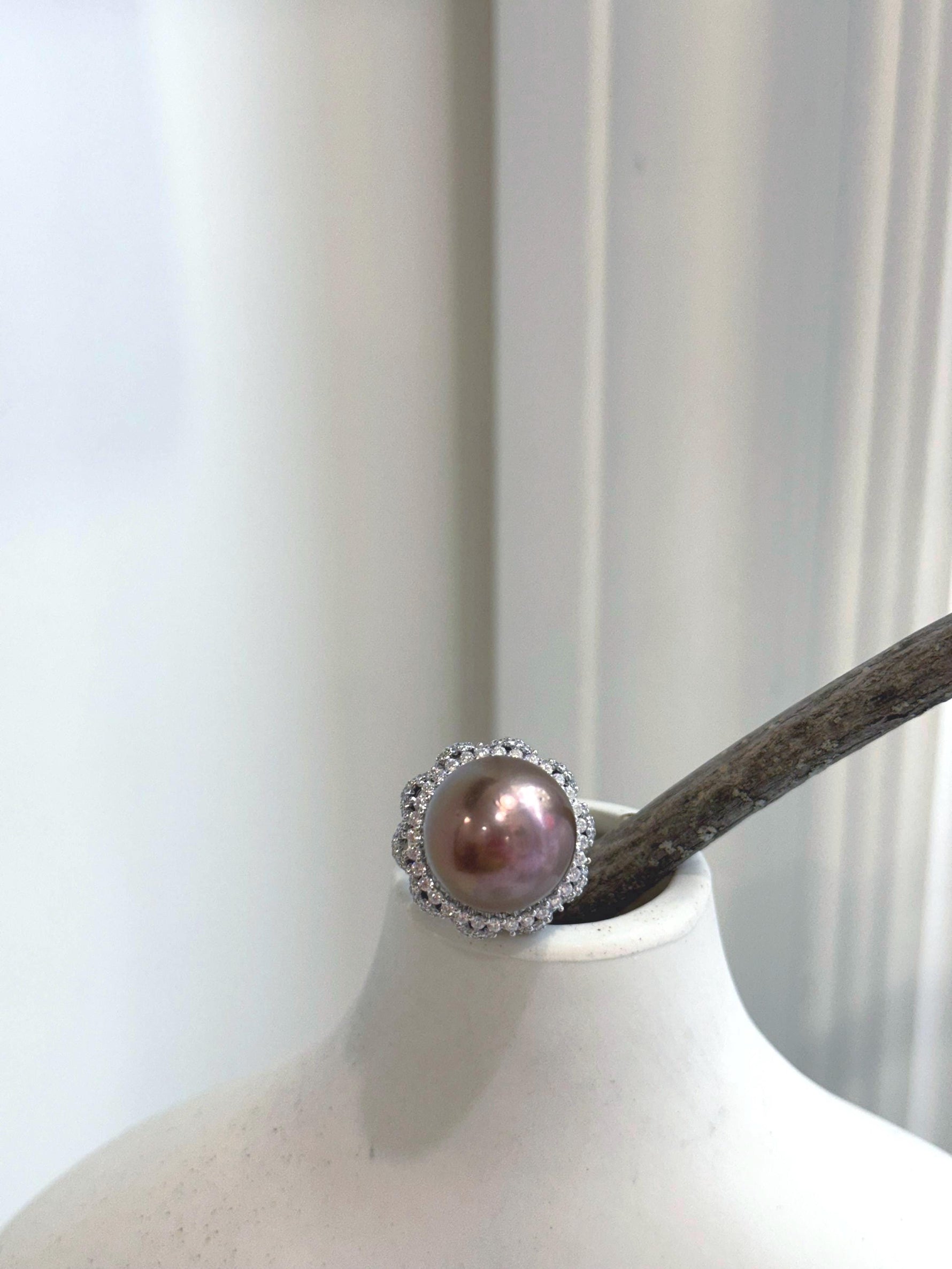 13.6mm Insale Edison Extreme luster metallic rose with green hue pearl s925 silver stylish pendant silver chain Necklace unique gift for her birthday