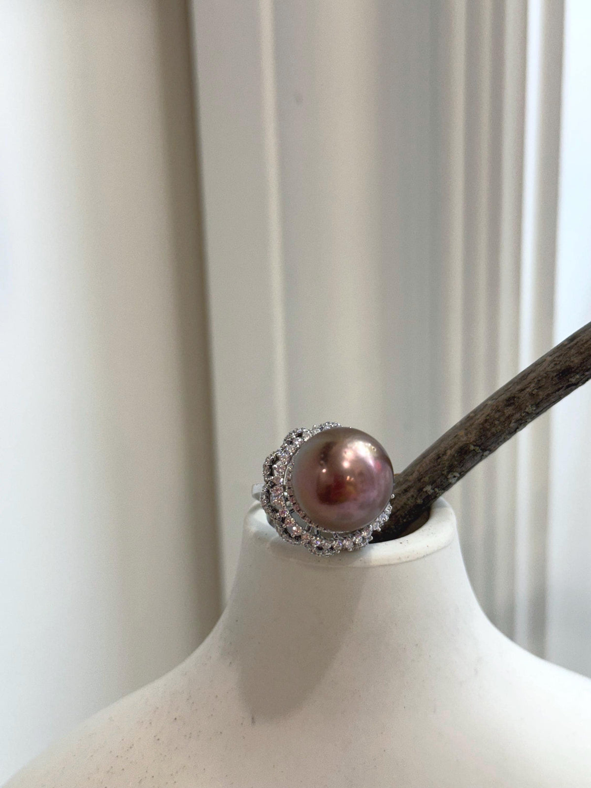 13.6mm Insale Edison Extreme luster metallic rose with green hue pearl s925 silver stylish pendant silver chain Necklace unique gift for her anniversary