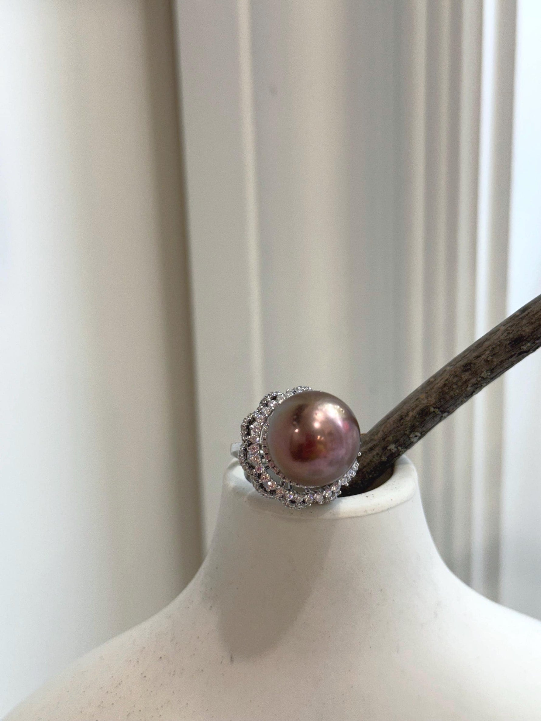 13.6mm Insale Edison Extreme luster metallic rose with green hue pearl s925 silver stylish pendant silver chain Necklace unique gift for her anniversary