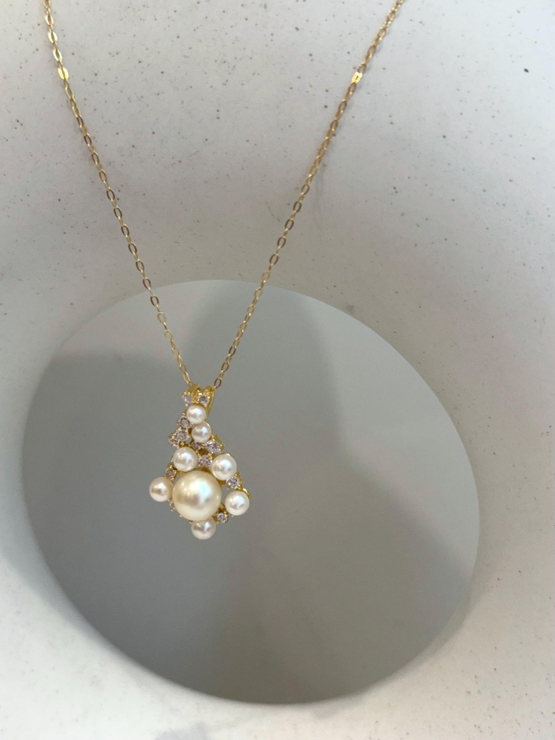 Akoya ocean pearls s925 silver vintage pendant necklace set for her birthday