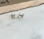 2pcs extremely strong luster freshwater Pearls S925 silver vintage earring gift for her daily office wear. 5.5mm