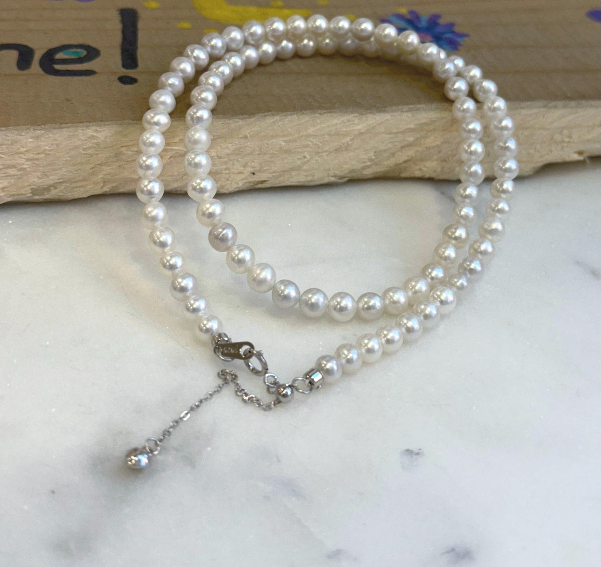 white pearls s925 necklace strand for her