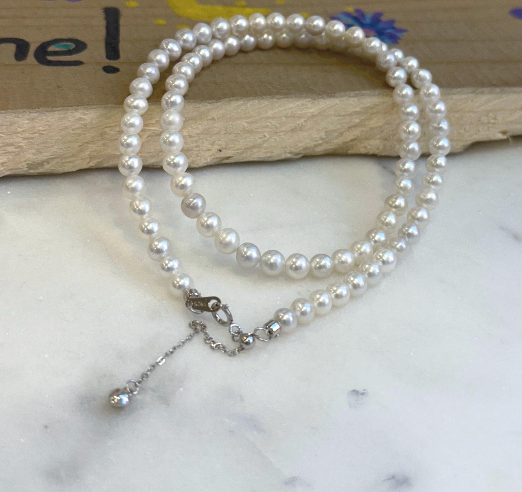 white pearls s925 necklace strand for her