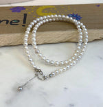 4.7-5.1mm Insale extremely strong luster Freshwater White round Pearl strand Necklace unique anniversary gift. To 17.9”