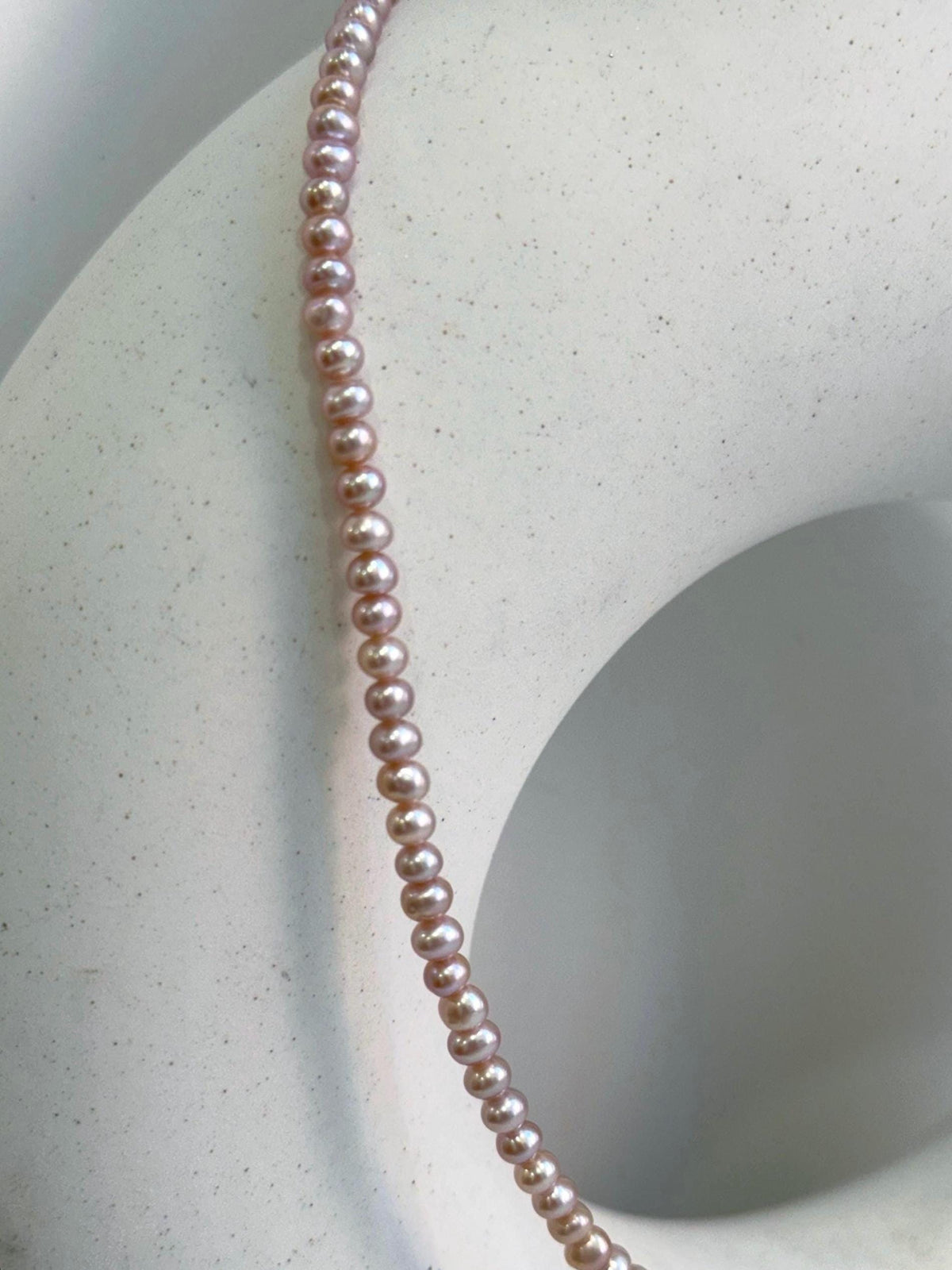metallic rose lavender pearls s925 silver necklace strand for her