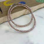 cheap metallic rose lavender pearls s925 silver necklace strand for her