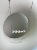 5pcs Freshwater ivory rose Keshi pearls s925 silver balancing necklace set for her anniversary