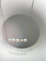 5pcs Freshwater ivory rose Keshi pearls s925 silver balancing necklace set for her