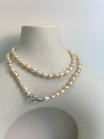 extreme luster white keshi pearls s925 silver necklace strand for her birthday