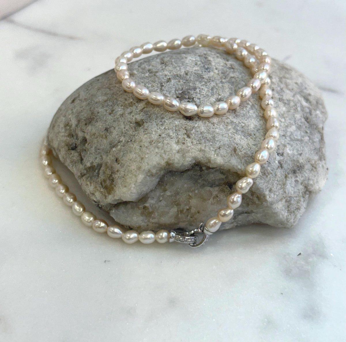 cheap extreme luster white keshi pearls s925 silver necklace strand for her