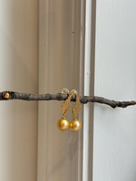 affordable freshwater golden pearls like south sea golden pearls s925 silver feather earrings for her daily wear