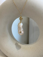 white iridescent big baroque pearl s925 silver pendant necklace set for her retirement