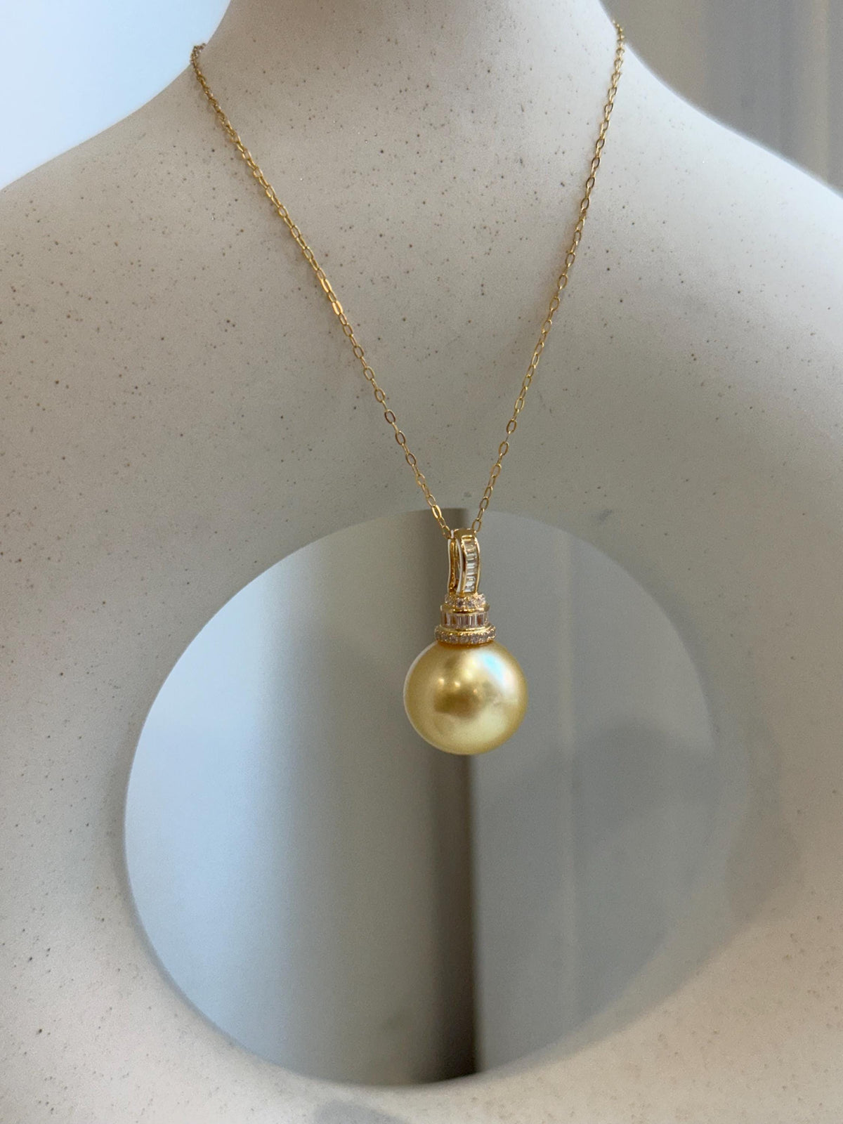 super smooth super clean south sea golden pearl s925 silver pendant necklace set for her