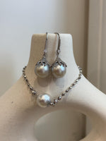 Whole Set! 11.9mm 12.8mm Insale Strong luster Australian Ocean silver Pearls s925 silver braclet, earrings hooks set birthday gift for her office wear