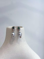 affordable Akoya silver blue baroque pearls s925 silver earrings chandeliers for her holiday gift