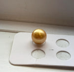 Deposit Only!! 11.7mm South Sea Golden Pearl. 18K Yellow gold pendant with zircon cad289.99