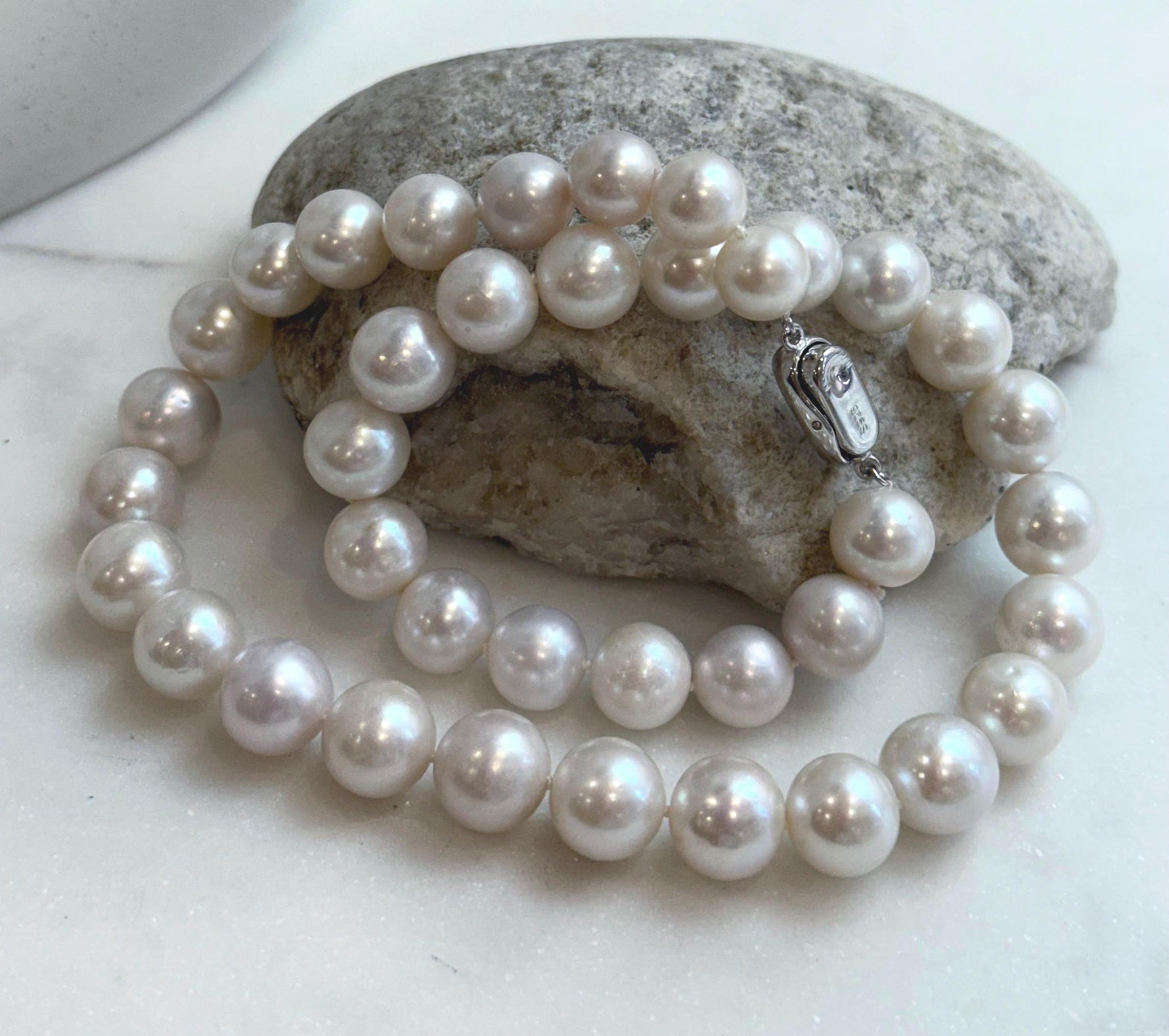 affordable white Edison pearls s925 Silver minimalist necklace choker for her retirement