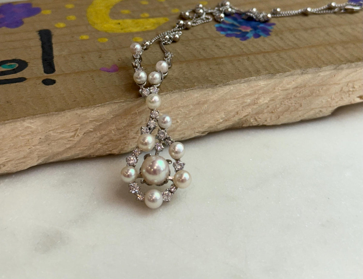 afford 12pcs Akoya ocean pearls s925 silver vintage pendant for her office wear