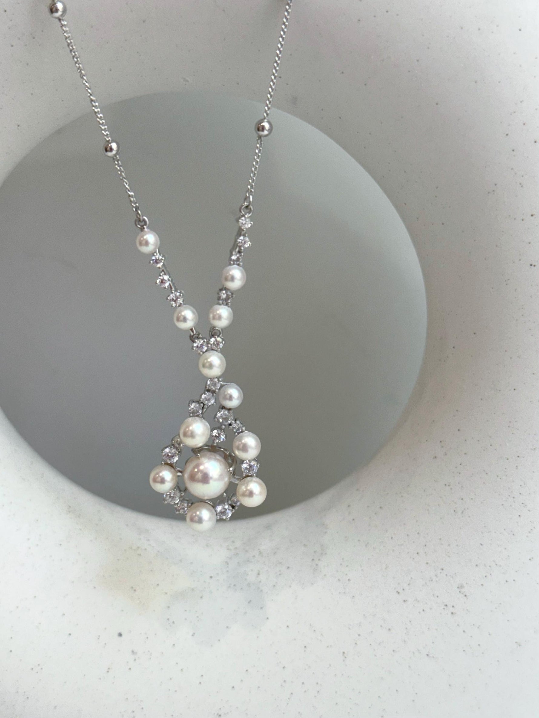 afford 12pcs Akoya ocean pearls s925 silver vintage pendant for her