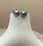 Insale strong luster mauve iridescent round ocean Mabe earrings S925 silver minimalist earrings Gift for her anniversary