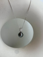affordable Insale Tahitian Extreme luster mirrored green with platinum hue Ocean Pearl Silver pendant chain Necklace unique gift for her