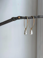 unique Strong Luster Peanut Keshi pearls S925 silver earrings hooks drop daily office