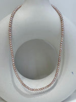 affordable extremely strong luster Freshwater blush pink rose near round small Pearl strand Necklace unique anniversary gift. office wear