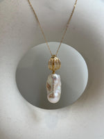 15x30mm InSale Extreme luster white iridescent smooth Baroque Pearl s925 silver vintage pendant silver chain Necklace gift for her daily wear