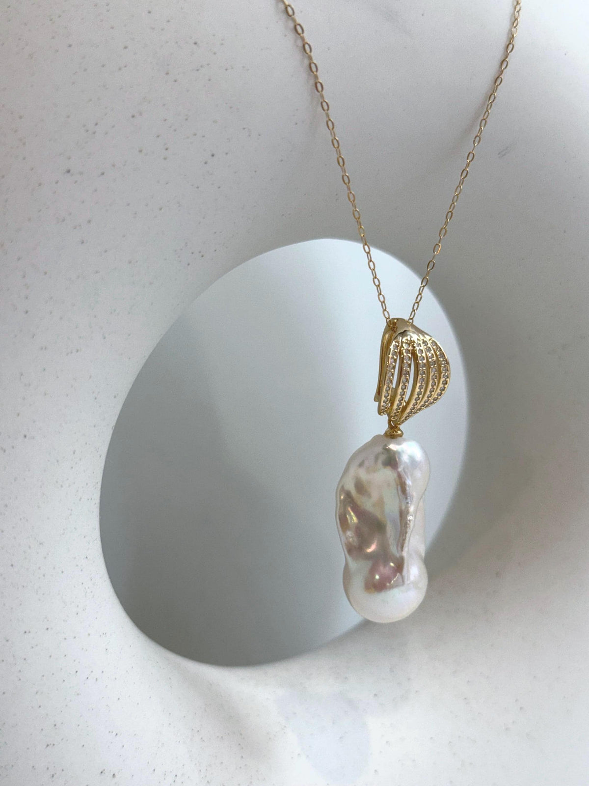 15x30mm InSale Extreme luster white iridescent smooth Baroque Pearl s925 silver vintage pendant silver chain Necklace gift for her holiday gift
