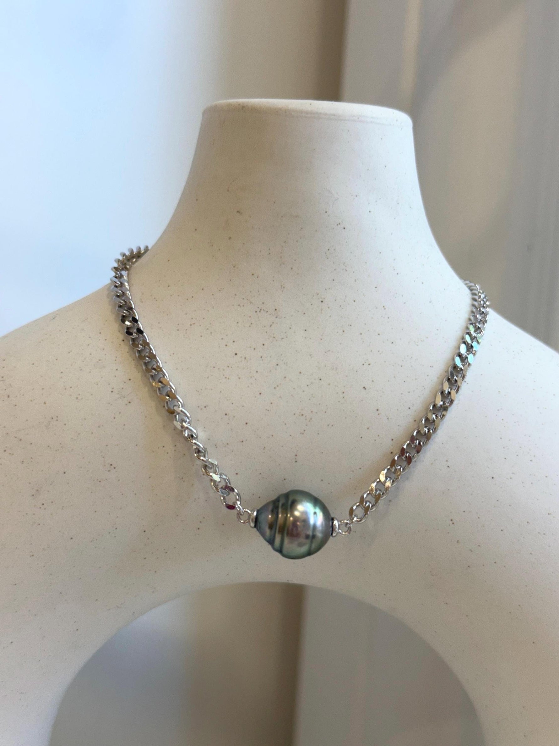 10.2mm Extreme luster mirrored Tahitian Ocean Saltwater Elegant Silver green Pearl s925 silver adjustable daily bracelet.