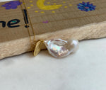 16.3x31mm InSale Extreme luster white iridescent smooth Baroque Pearl s925 silver vintage pendant silver chain Necklace gift for her.