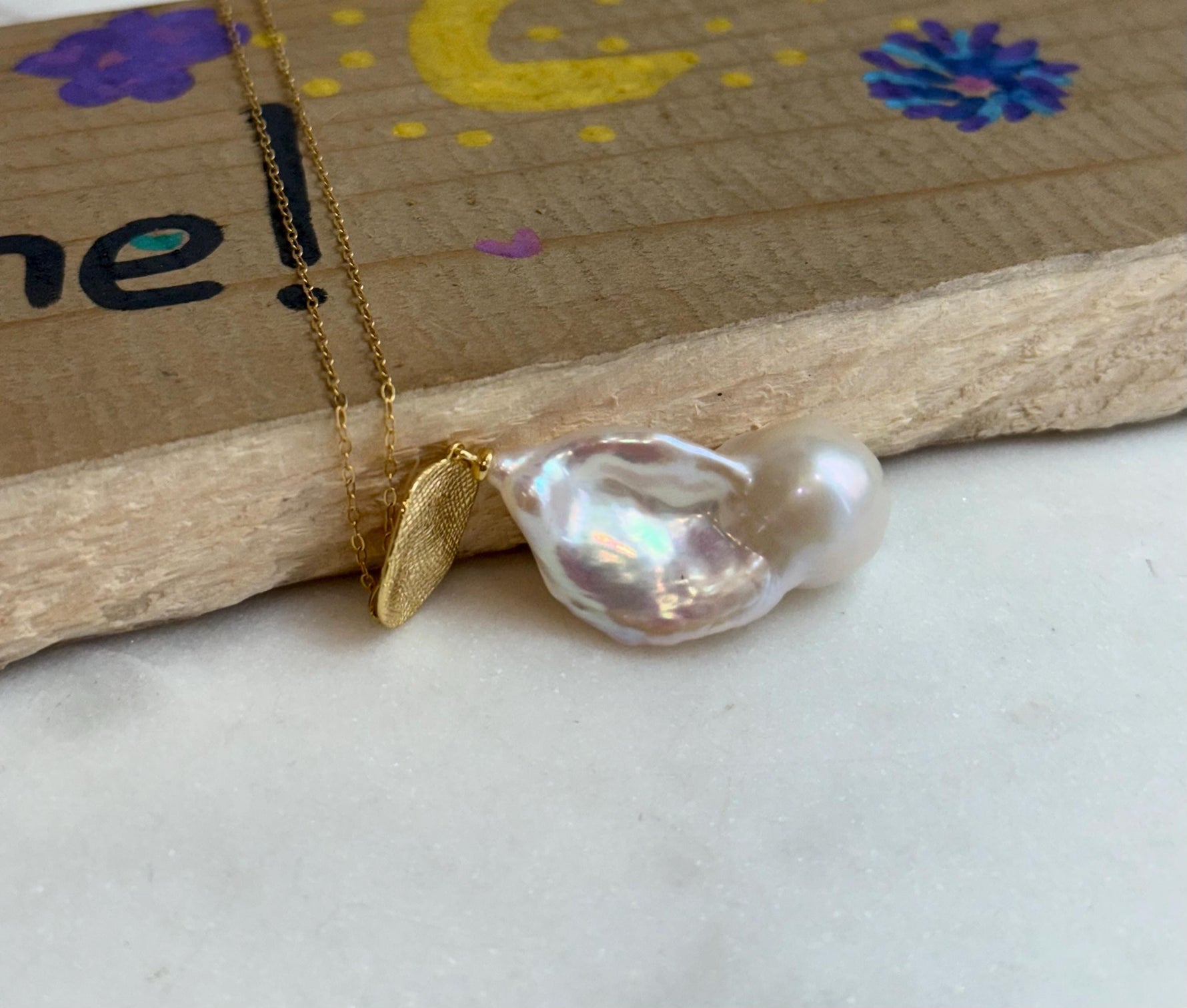 16.3x31mm InSale Extreme luster white iridescent smooth Baroque Pearl s925 silver vintage pendant silver chain Necklace gift for her.