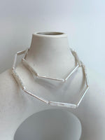 cheap extremely strong luster Freshwater ivory pink iridescent strip Pearls strand Necklace unique anniversary gift.