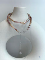 affordable extremely strong luster Freshwater metallic rose lavender strip Pearls strand Necklace unique anniversary gift for her office wear