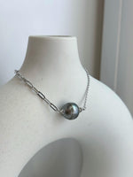 11.7mm Tahitian Ocean Saltwater Elegant Platinum Pearl bracelet adjustable daily silver bracelet. To 7.3”