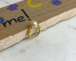 10.6mm Strong luster South Sea Golden natural Ocean Pearl s925 silver adjustable daily wear ring. Gift for her holiday