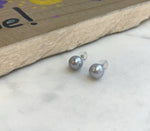 8.2mm Au750 18K Gold Akoya round Blue Silver Extreme luster natural ocean pearls minimalist earrings Gold stud Daily earrings